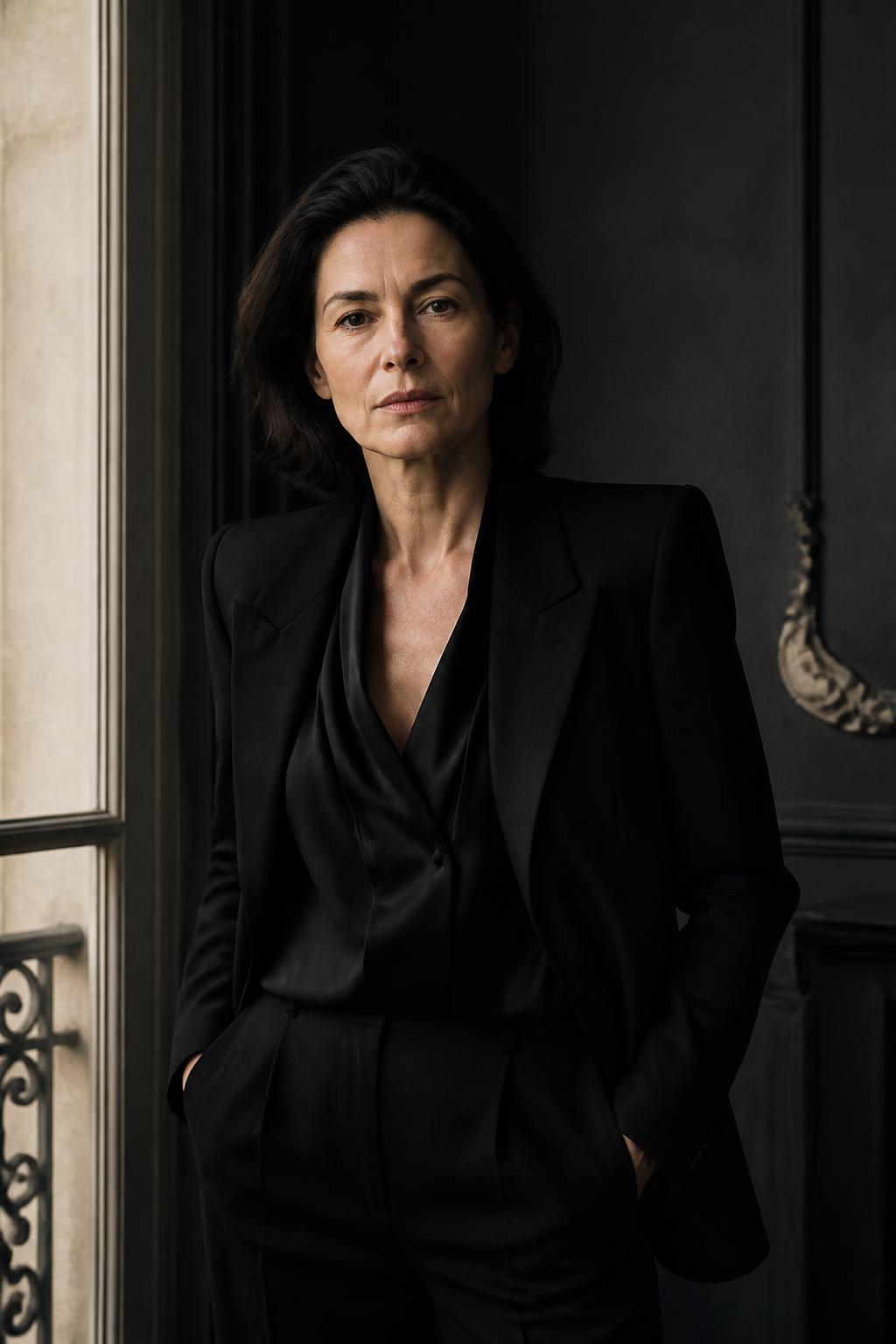 Portrait de la fondatrice dans un appartement parisien